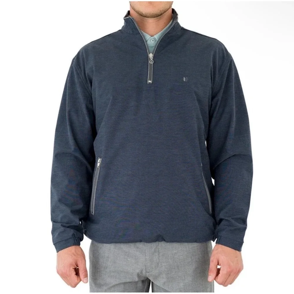 Linksoul Morris Men's Quarter Zip Windbreaker Jacket Navy Golf Size L
